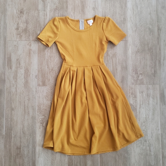 Lularoe Solid Mustard Amelia Dress - Picture 1 of 5